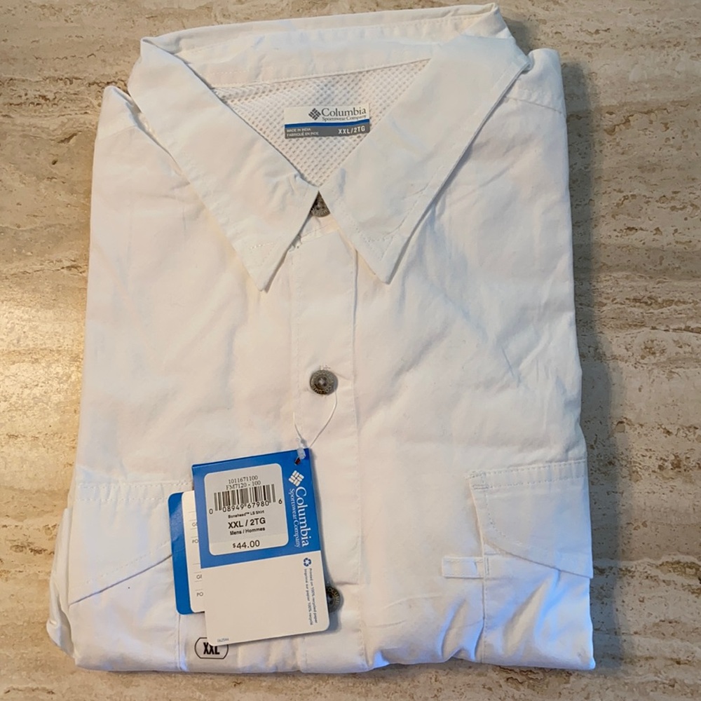 Columbia NWT White Bonehead XXL LS Shirt